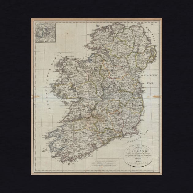 Vintage Map of Ireland (1804) by Bravuramedia